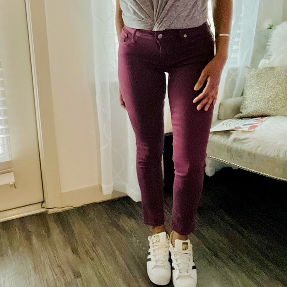 Lucky Brand Lolita Skinny Burgundy Jeans Pants 00 - Picture 1 of 5
